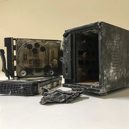 NAS damaged by fire